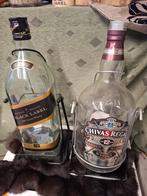 2 mega lege flessen van whisky met houder, Verzamelen, Merken en Reclamevoorwerpen, Ophalen of Verzenden, Zo goed als nieuw