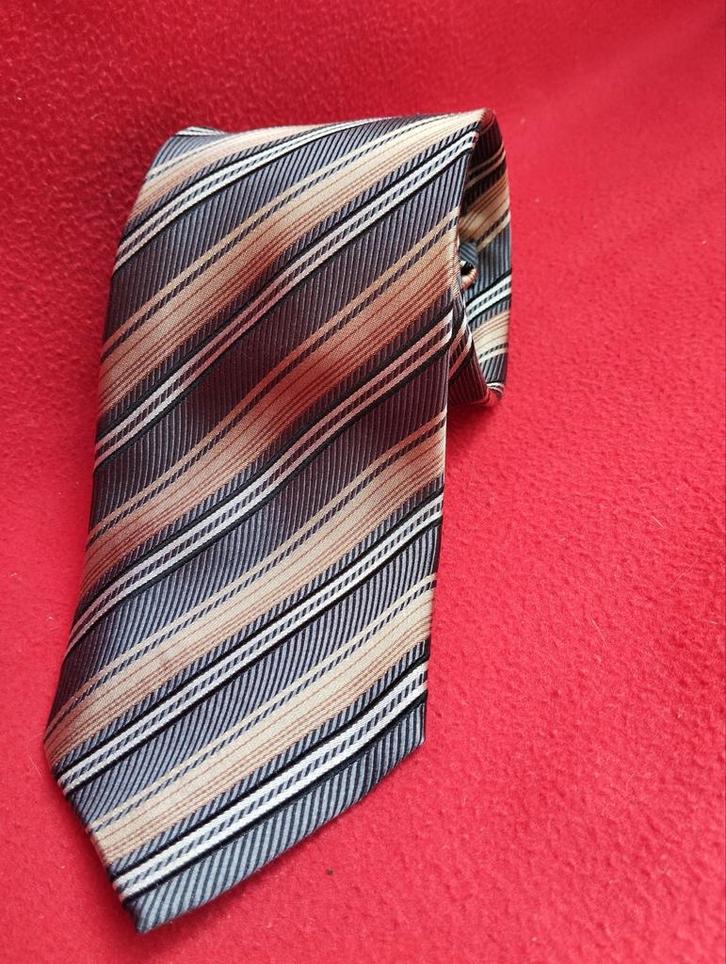 Westbury gestreepte stropdas, Kleding | Heren, Stropdassen, Zo goed als nieuw, Met patroon, Bruin, Ophalen of Verzenden