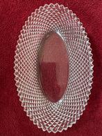 Vintage kristal of glas schaal, zes onderzetters/notenbakjes, Ophalen of Verzenden, Gebruikt, Overige typen