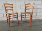 2x riet/kersen stoelen, Twee, Gebruikt, Bruin, Hout