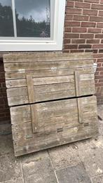 Houten zandbak met bankjes, Ophalen, Gebruikt