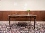 Antiek Engelse Chesterfield Schrijftafel Bureau Partnerdesk, Ophalen