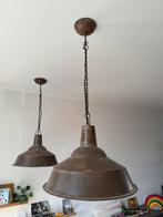 Industriële roestkleurige hanglampen (2 stuks), Ophalen, Zo goed als nieuw, Minder dan 50 cm