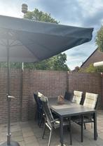 Complete tuinset 6 personen met parasol, Tuin en Terras, Tuinsets en Loungesets, Ophalen, Gebruikt