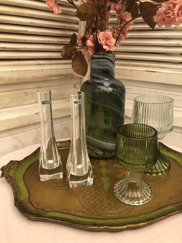 2  Art deco kristal vaasjes  -  gesigneerd met J.G. Durand beschikbaar voor biedingen