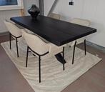 Boomstam eettafel met 4 bouclé kuipstoelen - Nieuw!, Huis en Inrichting, Tafels | Eettafels, 100 tot 150 cm, Nieuw, Ophalen of Verzenden
