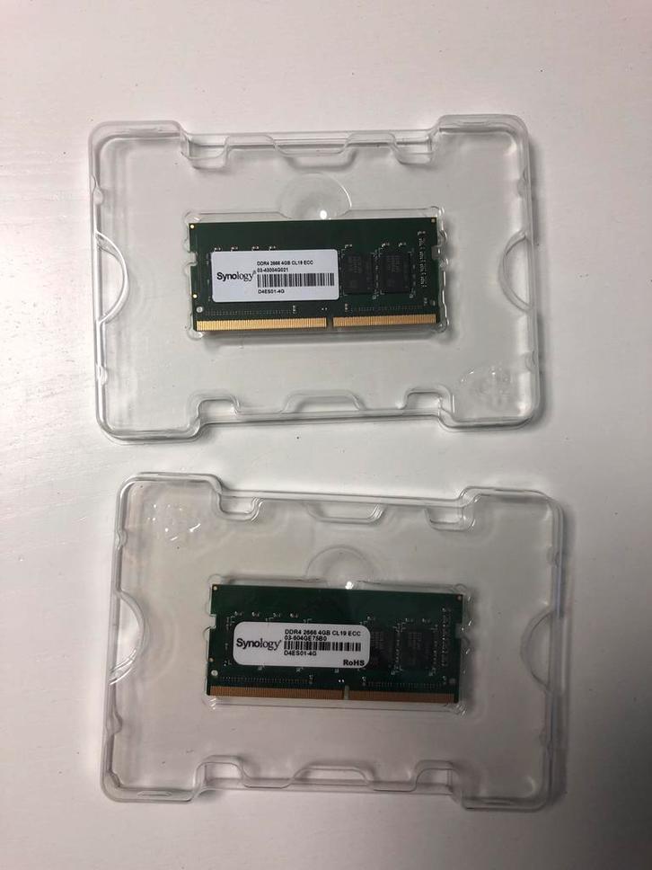 2x Synology D4ES01-4G DDR4 RAM memory ECC, Computers en Software, RAM geheugen, Zo goed als nieuw, Server, 4 GB, DDR4, Ophalen of Verzenden