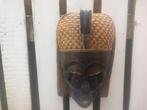 Masker hout Ghana uit een stuk symbool vogel hangen/staan, Ophalen of Verzenden