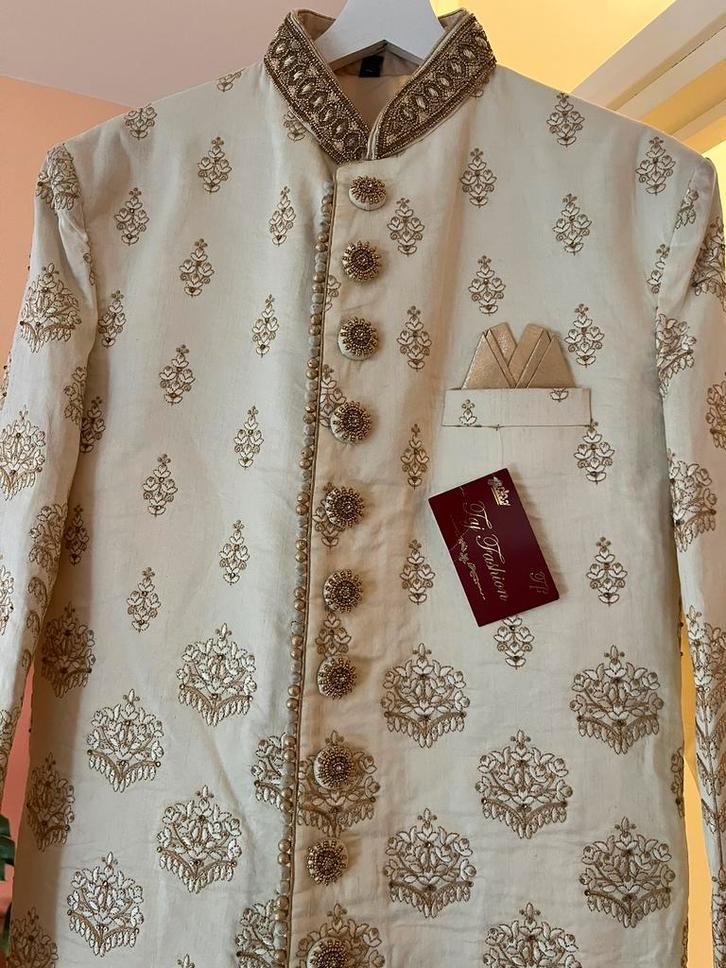 Sherwani, Indiaas trouwkostuum, Kleding | Heren, Trouwkleding en Trouwaccessoires, Nieuw, Trouwpak, Overige kleuren, Ophalen of Verzenden