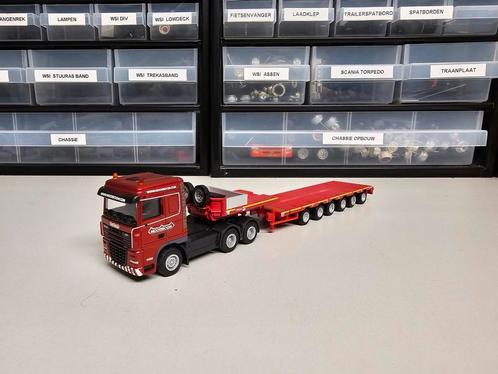 Nooteboom daf xf 105 met 6 assige dieplader, Hobby en Vrije tijd, Modelauto's | 1:87, Zo goed als nieuw, Bus of Vrachtwagen, Overige merken