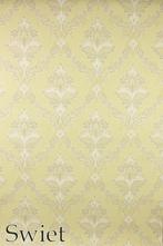 6065 Limekleurig klassiek behang vintage barok stijl swiet, Verzenden, Minder dan 10 m², Grijs