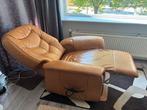 Leren Sta-op Stoel - Gebruikt, Huis en Inrichting, Fauteuils, Ophalen, Gebruikt, Leer, 75 tot 100 cm