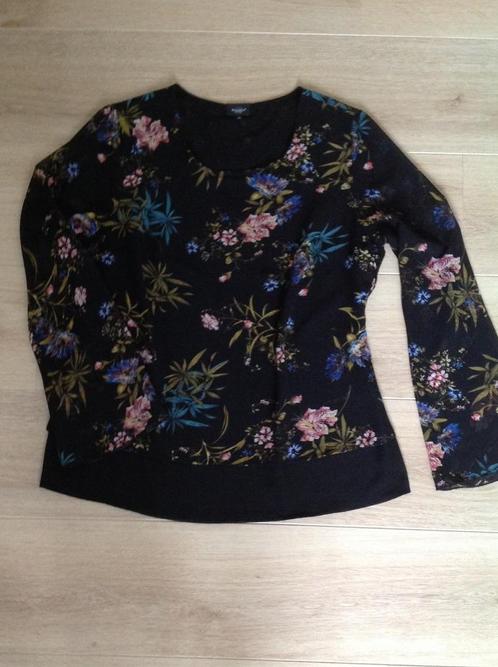 Aparte lange blouse v. Bexleys, mt 38, zwart m.bl.print,zgan, Kleding | Dames, Blouses en Tunieken, Zo goed als nieuw, Maat 38/40 (M)