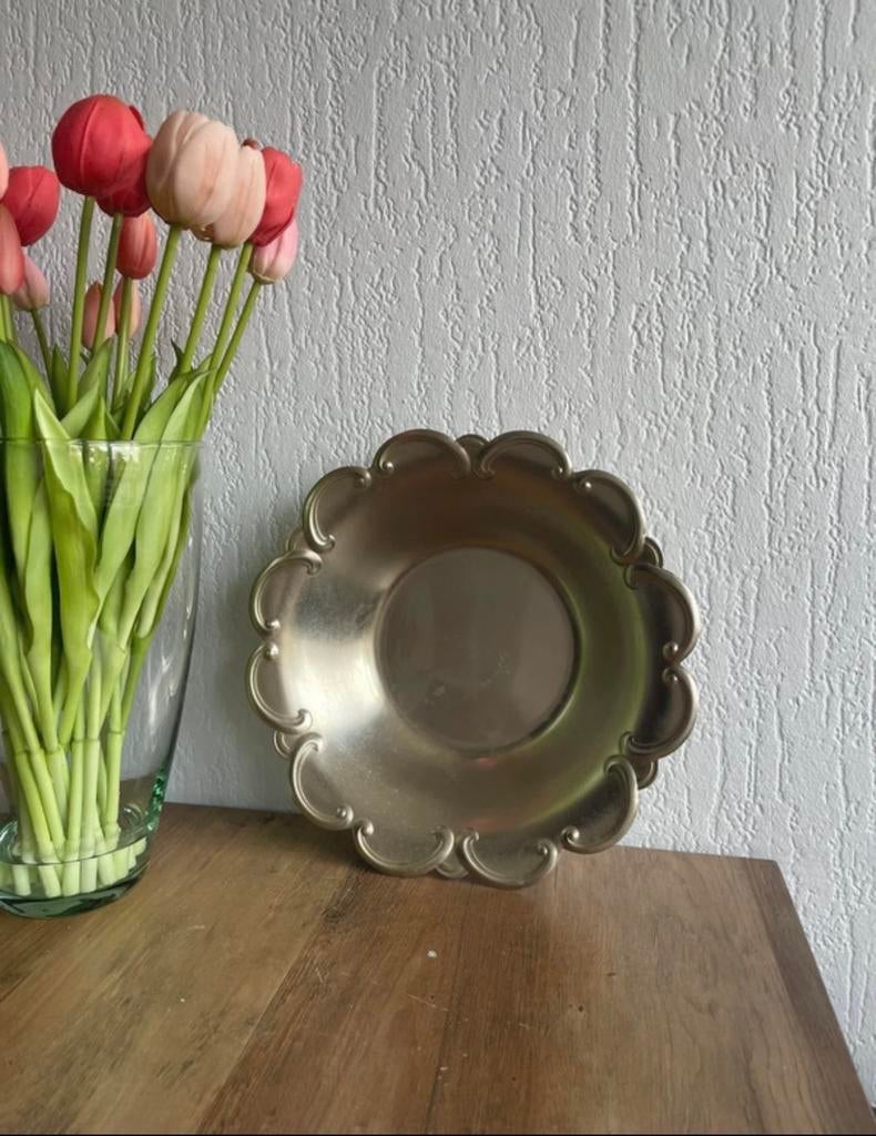 Vintage Metawa Holland Zilverkleurige Schaal, Antiek en Kunst, Ophalen of Verzenden