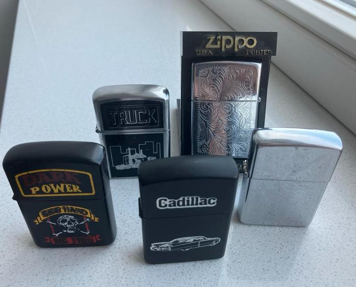1 Zippo aansteker + 3 lookalikes, Verzamelen, Rookartikelen, Aanstekers en Luciferdoosjes, Gebruikt, Aansteker, Ophalen of Verzenden