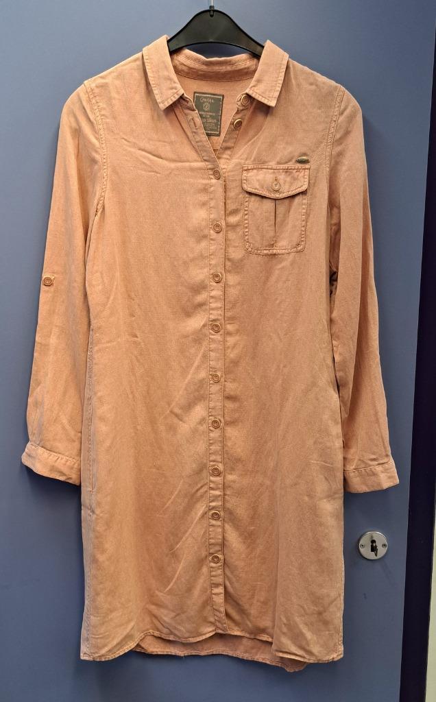 Geisha licht zalm roze doorknoop jurk maat M-L artnr 49659, Kleding | Dames, Jurken, Zo goed als nieuw, Maat 38/40 (M), Roze, Onder de knie