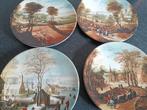 Vier decoratieve borden met landschap, Antiek en Kunst, Antiek | Wandborden en Tegels, Ophalen of Verzenden