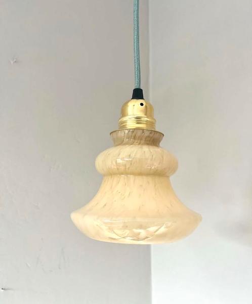 Vintage hanglampje, Huis en Inrichting, Lampen | Hanglampen, Gebruikt, Minder dan 50 cm, Glas, Ophalen of Verzenden