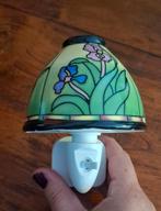 Nachtlampje met bloemmotief, Ophalen, Gebruikt, Bloemmotief, Glas