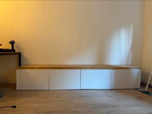 2x Ikea Besta inclusief legplank (houten blad) prima staat, Huis en Inrichting, Kasten | Televisiemeubels, Zo goed als nieuw, Minder dan 100 cm