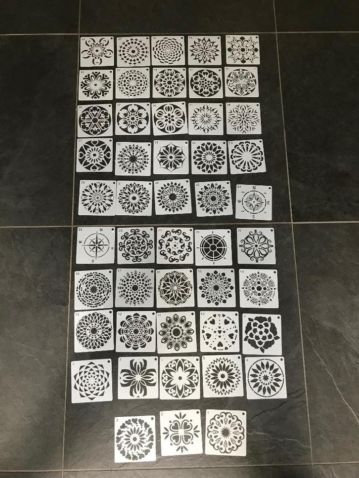 Mandala sjabloon stencil set van 48 stuks, Hobby en Vrije tijd, Schilderen, Nieuw, Overige typen, Ophalen of Verzenden