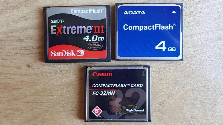 CompactFlash kaartjes aangeboden, Audio, Tv en Foto, Fotografie | Geheugenkaarten, Zo goed als nieuw, Compact Flash (CF), 4 GB