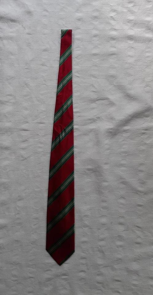 Brede stropdas zijde vintage rood groen strepen Derby ZGAN, Kleding | Heren, Stropdassen, Zo goed als nieuw, Met patroon, Rood