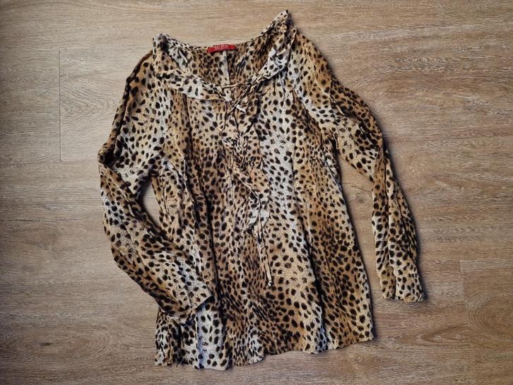 Blouse met panterprint van Taifun ZGAN Maat 40, Kleding | Dames, Blouses en Tunieken, Zo goed als nieuw, Maat 38/40 (M), Bruin