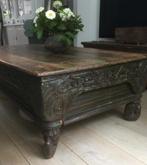 Oud daybed salon tafel oosters sober houtsnijwerk, Huis en Inrichting, Ophalen