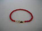 Antieke Bloedkoralen Baby Armbandje met Gouden Cartier, Verzenden, Nieuw, Goud, Armband