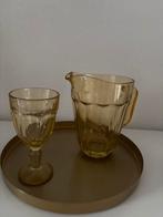 Vintage Amberkleurige Glazen Set, Antiek en Kunst, Ophalen of Verzenden
