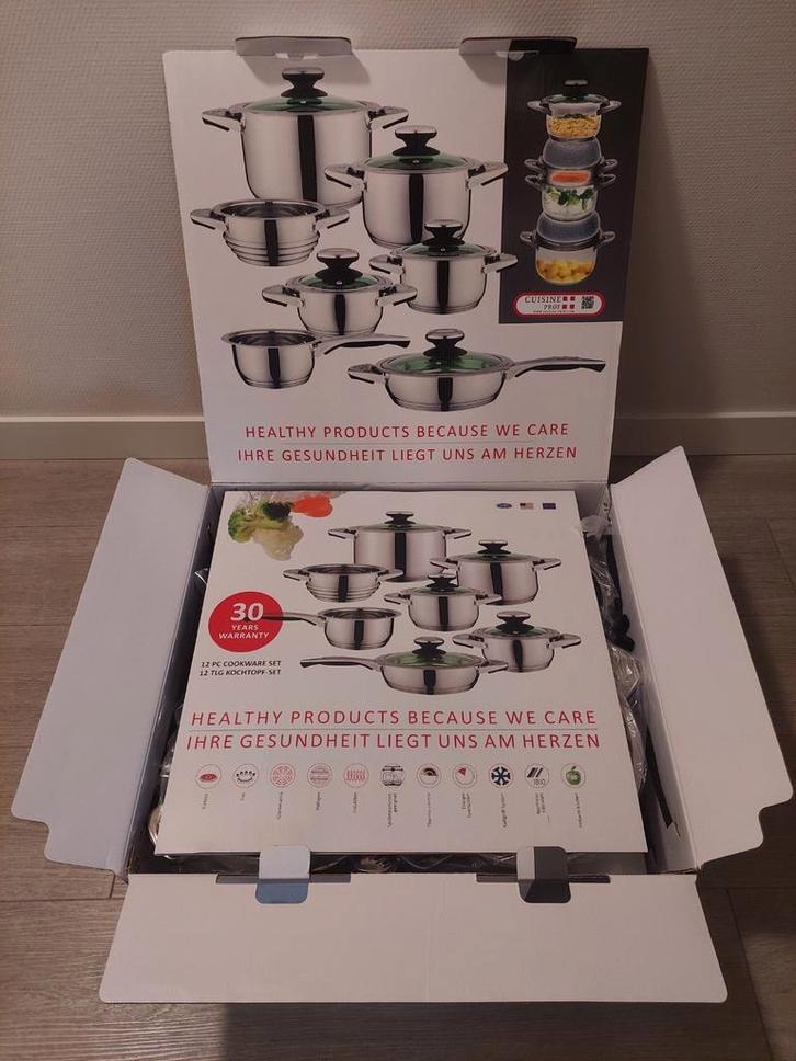 Nieuw! Compleet Pannenset WMF voor de Hobbykok, Huis en Inrichting, Keuken | Potten en Pannen, Nieuw, Pannenset, Rvs, Inductieplaat
