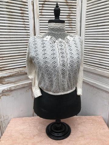 Antieke kanten wespentaille Bodice ( blouse ) ca 1900 beschikbaar voor biedingen