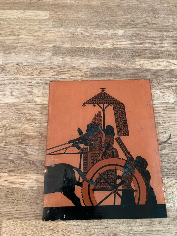 Indisch tafereel op glas geschilderd, Antiek en Kunst, Kunst | Overige Kunst, Ophalen of Verzenden