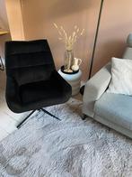 Zwarte Velvet Draaifauteuil - Perfecte Staat, Huis en Inrichting, Fauteuils, Ophalen, Minder dan 75 cm, Zo goed als nieuw, Stof