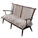 Vintage houten bankje jaren 60 hout design sofa retro, Vintage, Vintage, Tweepersoons, Ophalen of Verzenden