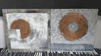 Schilderij Set van 2 - Abstract Goud & Zilver, Ophalen
