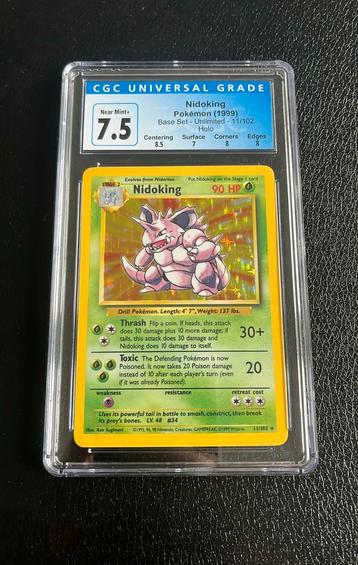 Base set Nidoking 11/102 Holo Pokémon 1999 CGC 7.5 beschikbaar voor biedingen
