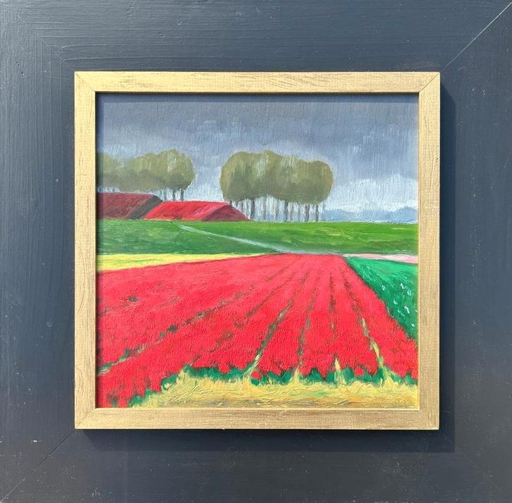 Bollenveld, Antiek en Kunst, Kunst | Schilderijen | Modern, Ophalen of Verzenden