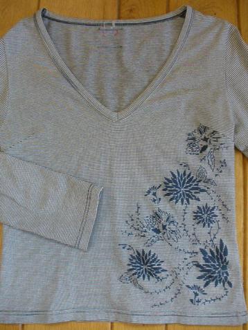 (ES TI: CI:) t- shirt lange mouw blauw wit streep maat S beschikbaar voor biedingen