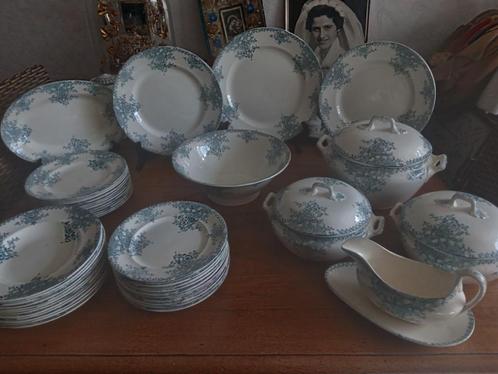 Prachtig antiek Frans eerstervies LONGWAY serie MARLY, Antiek en Kunst, Antiek | Servies compleet, Ophalen