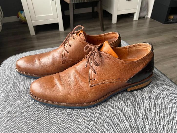 cognacbruine VAN LIER HERENSCHOENEN maat 42 - WD014, Kleding | Heren, Schoenen, Gedragen, Veterschoenen, Bruin, Ophalen of Verzenden