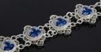Delftsblauwe molen zilveren armband filigrain dames antiek, Verzenden, Zilver, Armband, Met edelsteen