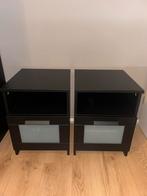 2 zwarte ikea brimnes nachtkastjes, Ophalen, Zo goed als nieuw