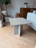 Vintage marmeren bijzettafel, Huis en Inrichting, Tafels | Bijzettafels, 45 tot 60 cm, Overige materialen, Zo goed als nieuw, Vierkant