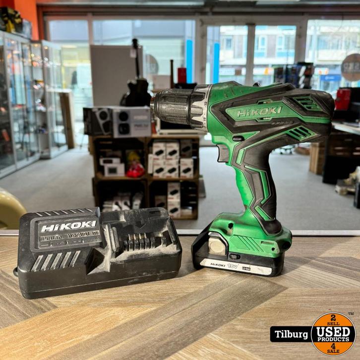 Hikoki DS18DJL Boor-Schroefmachine Accu+Lader | Met garantie, Doe-het-zelf en Verbouw, Gereedschap | Boormachines, Zo goed als nieuw
