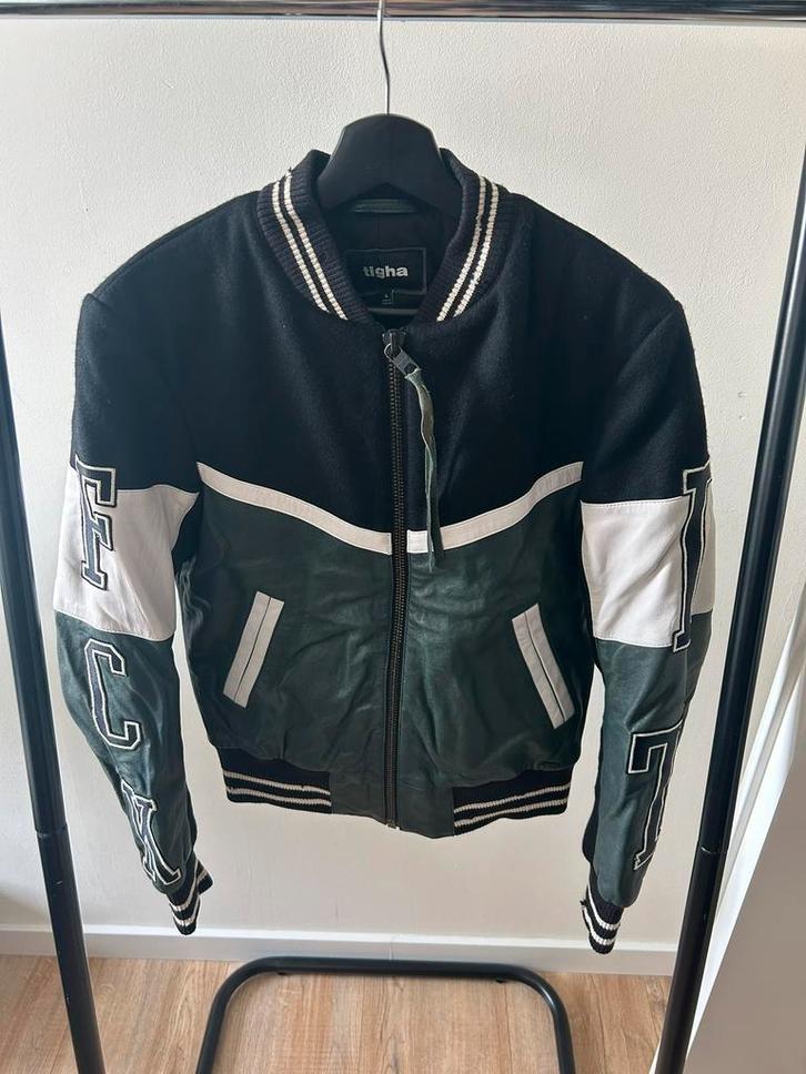Tigha HERO varsity jacket leren bomber jas maat S, Kleding | Heren, Jassen | Zomer, Ophalen of Verzenden