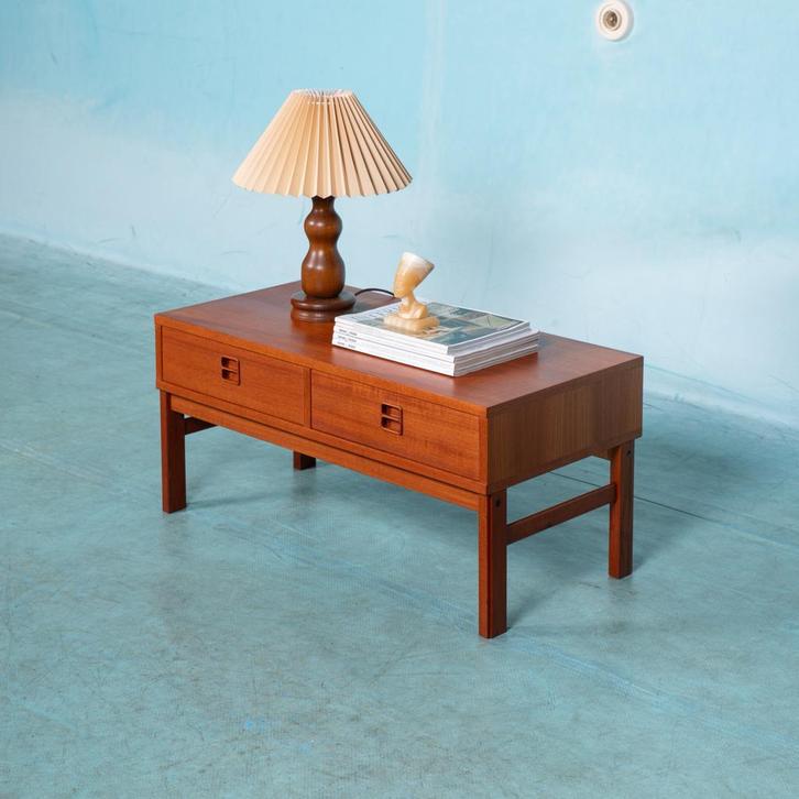 Japandi lowboard teak mid century modern, Huis en Inrichting, Tafels | Kaptafels, Gebruikt, Ophalen of Verzenden