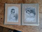 2 antieke gravures simpele lijst, Ophalen of Verzenden