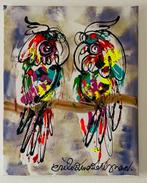 Origineel schilderij Erik Zwezerijen Papegaai, Antiek en Kunst, Kunst | Schilderijen | Modern, Ophalen of Verzenden
